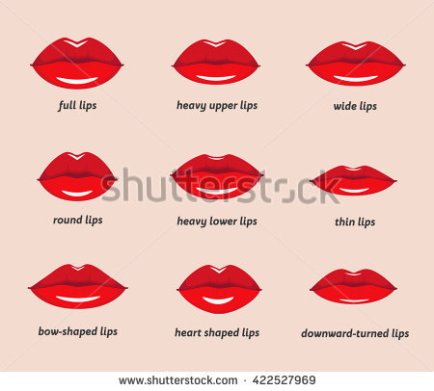 various types of women lip shapes
